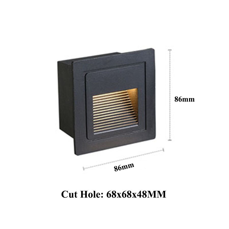 IP65 Outdoor Wall Sconce Lamp Waterproof LED Step Light Outdoor Recessed Stair Light Garden corridor LED Footlight