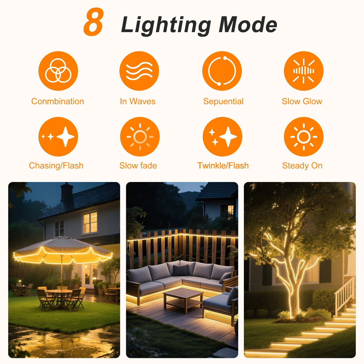 Solar Powered DC 24V Neon Strip Light (IP67 Waterproof, Warm/Cold White) - Flexible Outdoor Garden Decor LED Rope Ribbon Lamp