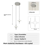 Crystal UFO Chandelier Pendant Lamp Bedside Pendant Light Entryway Hallway Background Wall Ambient Light Entrance Decoration