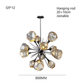 Modern LED Living Room Chandelier Lighting Nordic Rock Glass Dining Room Hanging Lamp Luxury American Bedroom Restaurant Fixture