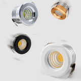 Mini Embedded Ceiling LED Downlight 3W Small Spotlight COB Downlight 110V-220V Dimmable Family Cabinet Light Living Room Hotel