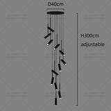Nordic Modern LED Spotlight Staircase Chandelier Bedside Pendant Lamps Living Room Adjustable Angle Island Lights Designer Style