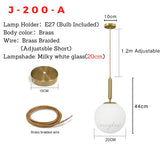 Modern LED Round Glass Ball Pendant Lights Iron E14 Pendant Lamps Hanging Light Fixture for Living Bedroom Dining Room