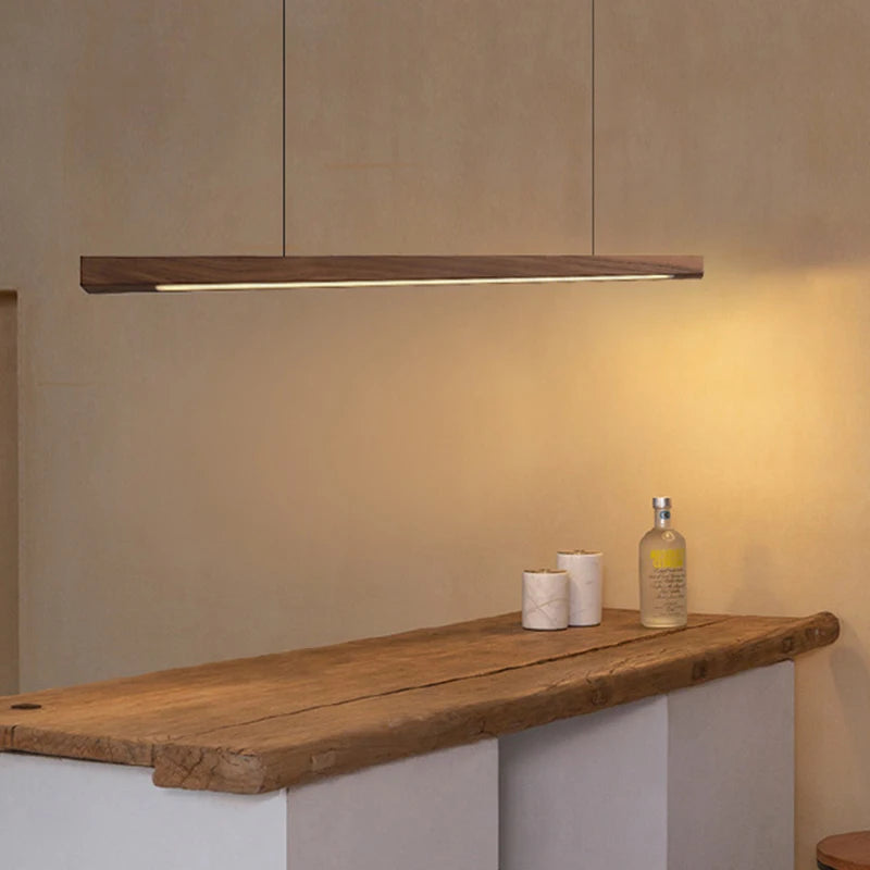 Nordic Solid Wooden Pendant Lighting LED Lamps for Dining Living Room Kitchen Office Shop Long Hanging Indoor Lighting Fixtures