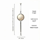 2026 Modern Creative Chrome Floor Lamp - White Acrylic Ball LED Standing Light