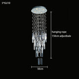 Modern Long Crystal Chandelier For High Ceiling Villa Staircase LED Raindrop Hanging Light Duplex Loft Foyer Ceiling Lamp