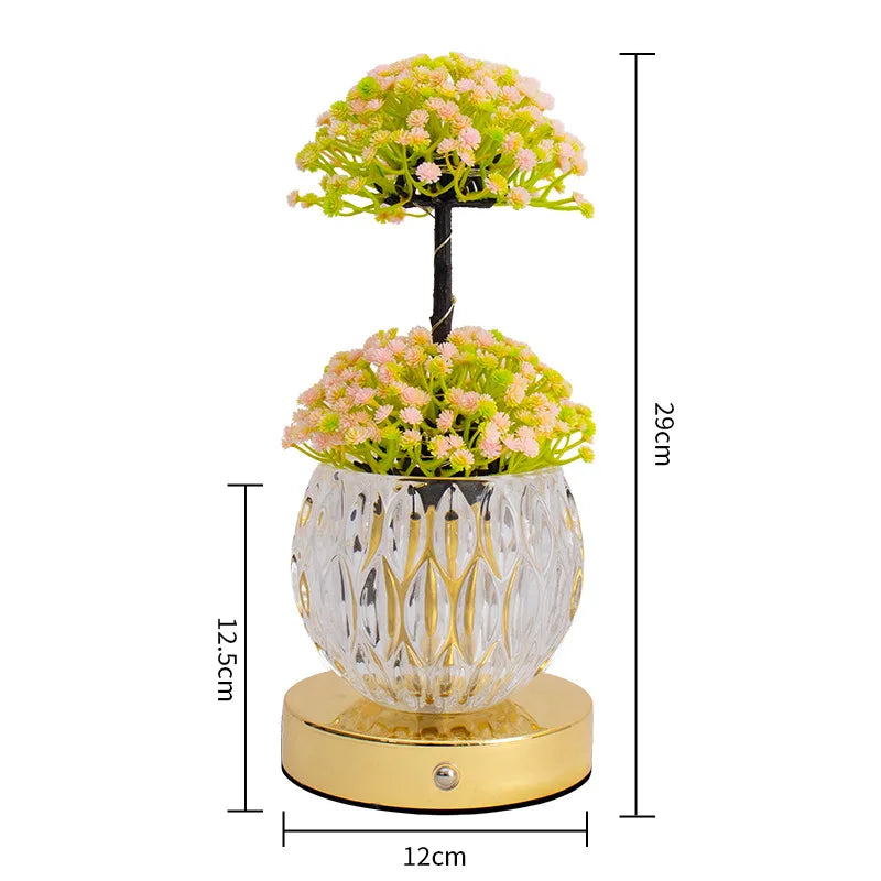 LED Night Light USB Rechargeable Desk Decor Lamp Simulation Bouquet Table Lamp Bedroom Bedside Atmosphere Light Ornaments
