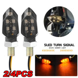 Super Bright Mini LED Motorcycle Turn Signal Lights (2/4 Pcs) - Universal Amber Blinker Indicator Lamps for Motorbike & Scooter