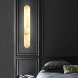 2026 Modern Luxury Natural Marble Wall Lamp - LED Long Oval Stone Sconce