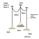 Marble Umbrella Diy Iron Chain Led 2025 Chandelier Alabaster Lustre Suspension Luminaire Lampen For Corridor Entry Way
