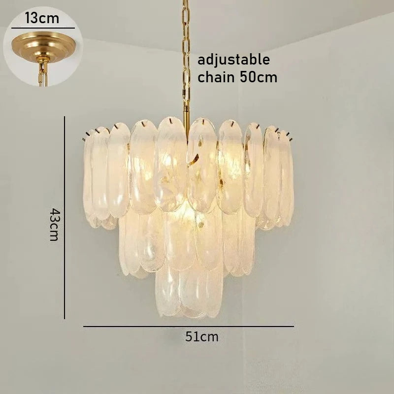 Luxury Modern Glass Chandelier Light - Decorative Ceiling Pendant Lamp Fixture for Living Room, Bedroom, Dining Room & Restaurant