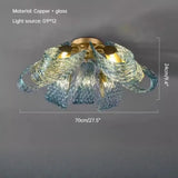 Creative All-copper Headboard Chandelier Light Luxury Individual All-copper Bedroom Blue Glass Lamp Indoor Home Decor G9 Bulb