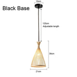 Classic Bamboo Luster's Chandelier Hanging Lamp Ceiling Handmade Rattan Pendant Light Fixture Weaving Home Living