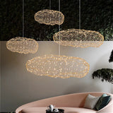 Danish Mesh Cloud Iron Restaurant LED Ceiling Pendant Lights Golden for Dinning Living Room Hanging Luminar Lamp Home Decor Lamp