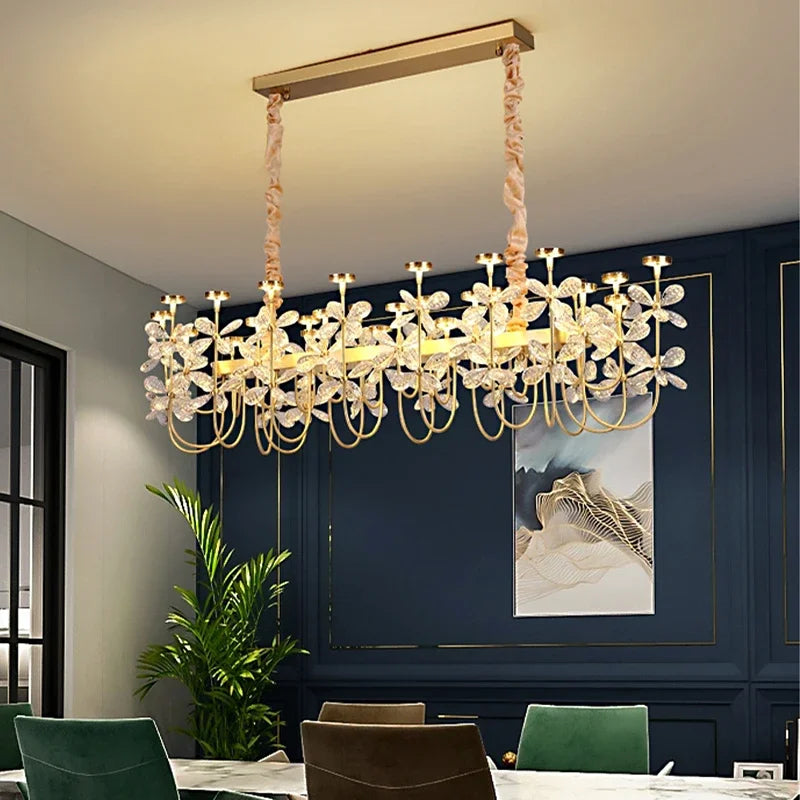Luxury Crystal Butterfly Chandeliers 2024 New Modern LED Dimmable Lustres Pendant Lamps Home Decor Suspension Luminaire Lampen