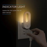LED Night Light with Dusk-to-Dawn Twilight Sensor (EU/US Plug) - Warm White Energy Saving Plug-In Wall Lamp for Kids Room, Bedroom & Hallway