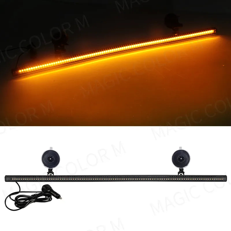 Car Strobe Lamp Bar with 96 LED 3030 Beads for Front Windshield, Traffic Signal, Emergency Flashing, and Auto Roof Top Warning Light with 12V-24