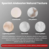 Modern Natural Marble Dimmable Pendant Light - Round Alabaster Ceiling Chandelier Fixture for Living Room & Dining Room