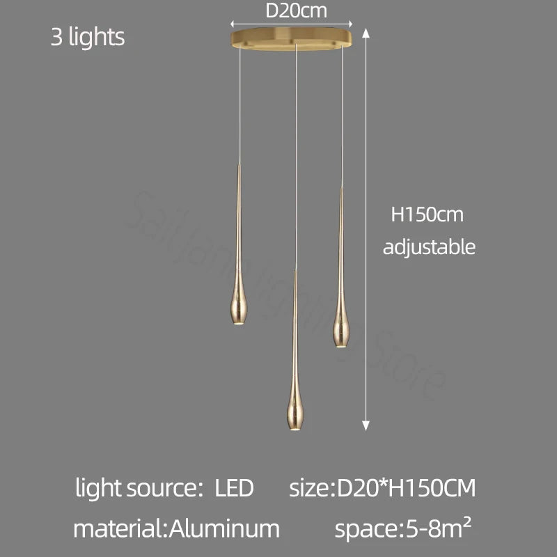 Nordic Style LED Modern Pendent Lamp Suitable For Villa Staircase Pendant Double-Layer Attic Ceiling Lamp Living Room Chandelier