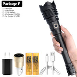 The Most Brightest Led Flashlight XHP110.2 16-core Power Bank 10000mah Torch Usb Rechargeable 21700 Battery Zoomable Lantern 50W