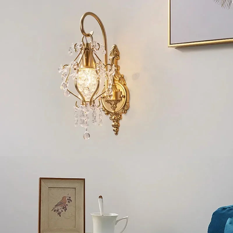 E14 Crystal Sconce Wall Lamp Home Bedroom Decor Night Light for Bathroom Modern Rome Decor Indoor Lighting Fixture Bedside Lamps