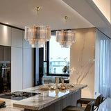 Modern Gold Silver Murano Glass Chandelier Dimmable 3-Color Adjustable Hanging Height Pendant Light Luster for Living Room 2026