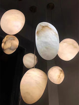 Luxury Marble Pebble Chandelier Modern Alabaster Pendant Light Dimmable Luster Ceiling Lamp for Villa Staircase 2026