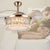 42 Inch Modern Ceiling Fan with LED Light and Remote Control Quite Motor 3 Colors 3 Speeds Fan Chandelier for Living Room