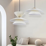 Creative Pleated Fabric LED Pendant Light & Sconce - Designer Textile Chandelier Lamp Fixture for Kitchen Island, Dining Table, Restaurant & Hotel Decor