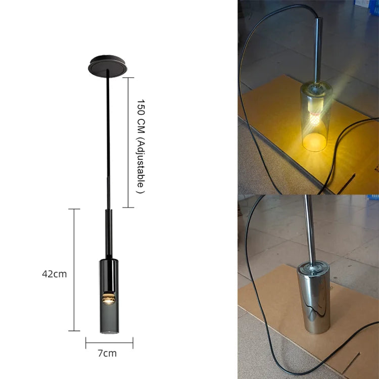 Modern LED Wine Bottle Pendant Light - Nordic Minimalist Ceiling Lamp