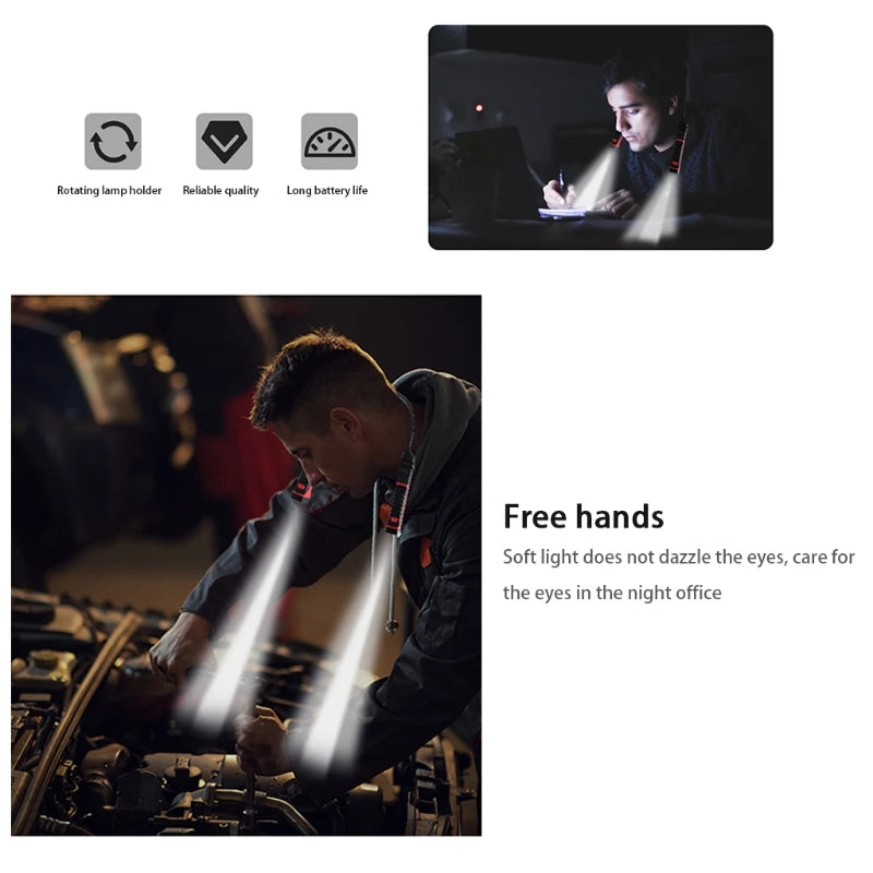 Book Light for Reading in Bed at Night USB Rechargeable Flexible Arm 2 Modes LED Reading Lamps for Repair Travel Camping