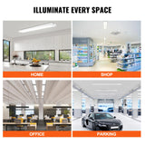 4FT/8FT LED Wraparound Light 4500/5500/10000 LM Flush Mount LED Shop Light 3000K-6500K Daylight Ceiling Lighting Fixtures