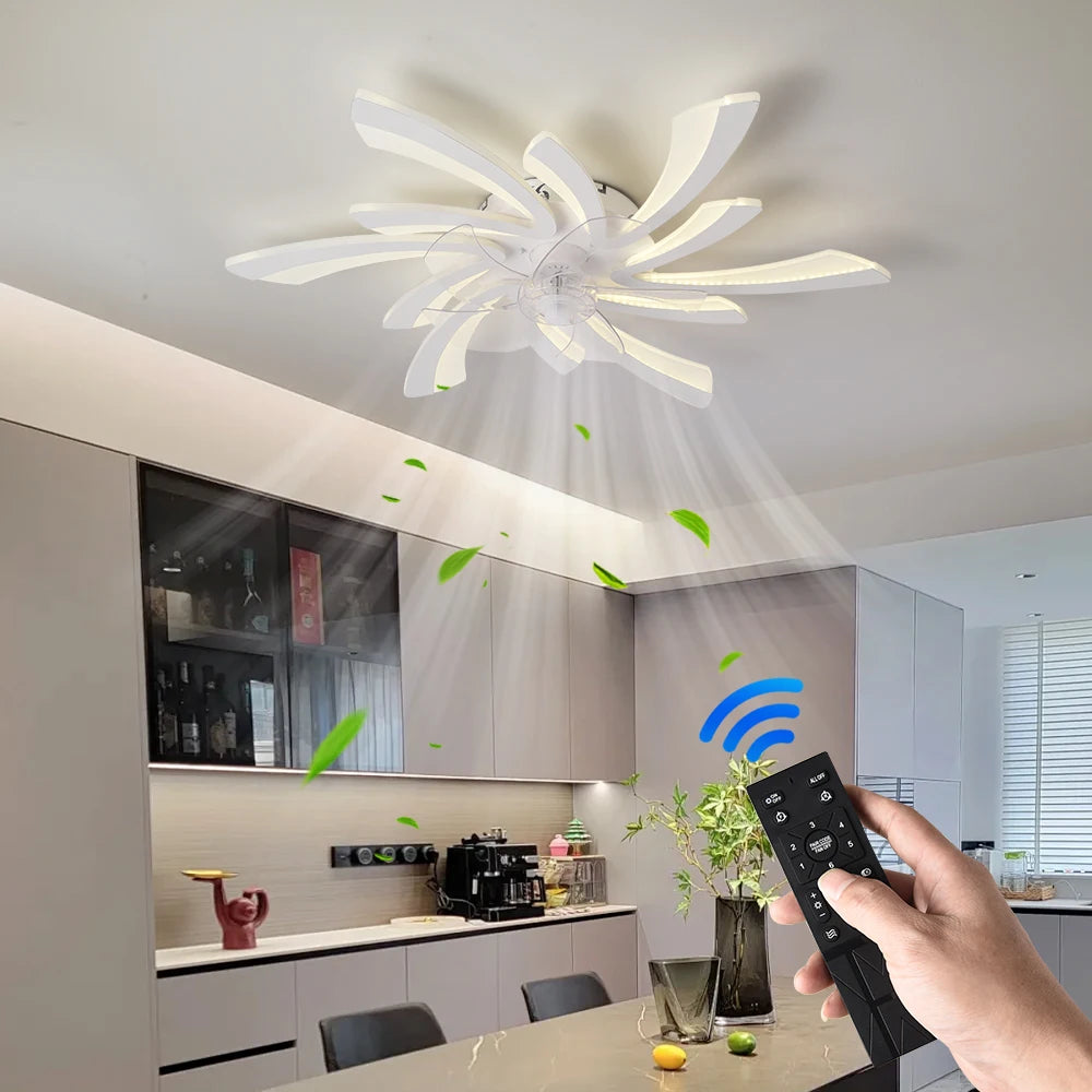 Modern Smart Ceiling Fan with LED Light - App & Remote Controlled, Dimmable