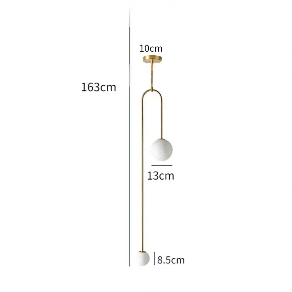 Modern Glass Ball Pendant Light Led Bedside Hanging Lighting Nordic Golden Luxury Hallway Living Room Bedroom Indoor Decor Lamp