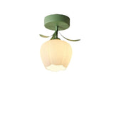Aisle Corridor Light Cream Wind Flower Bud Ceiling Lamp for Entrance Foyer Porch Cloakroom Balcony Indoor Decoration Fixtures