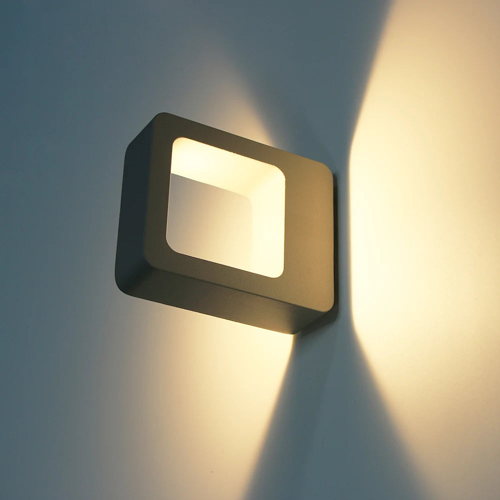 Outdoor Waterproof Motion Sensor LED Wall Lamp (Black/Gray Aluminum) - Human Body Induction Exterior & Interior Sconce Light Fixture for Porch, Balcony & Patio
