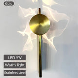 Modern LED Wall Light Rotatable Corrugated Wall Lamp Stainless Steel Atmosphere Wall Sconces Hotel Bedroom Bedhead Lights