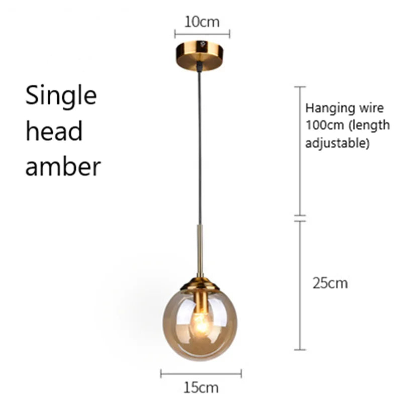 Nordic Modern Glass Pendant Lights LED Hanging Lamp for Kitchen Dining Room Bedroom Nordic Pendant Lamps Home Lighting Fixtures