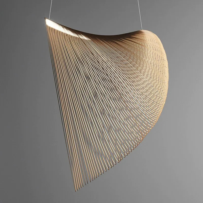 Modern Minimalist Wabi-Sabi Style Wooden Pendant Light Suitable Living Room Bedroom Dining Room Nordic Designer Decorative Lamp