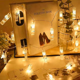LED Photo Clip String Lights (10–40 LEDs) - Fairy Lights for Picture & Card Hanging