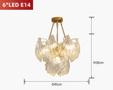 Living Room Pendant Light Post-modern Minimalist Luxury Bedroom  Creative Shell Crystal Glass Master Bedroom Dining Room Light