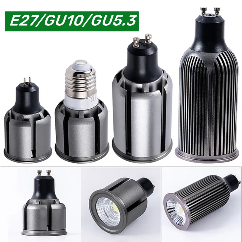 GU10/GU5.3/E27 COB LED Bulb 5W 7W 9W 12W Super Bright Replaceable Downlight Bulbs 3000/4000/6000K Indoor Spot Lighting AC85-265V
