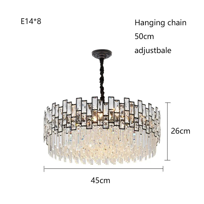 2025 New Modern High-End Light Luxury Crystal Chandeliers for Living Room Dining Bedroom Indoor Decor Lighting Lustres Fixtures