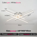 Black chandelier square bedroom lamps living room lamp led ceiling lamp Nordic minimalist creative led ceiling lamp strip lights