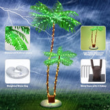 6 FT SolarPalm Trees For Outside Patio, Bar Pool DeckLED Artificial Fake Tree Lights For Tropical Party Christmas