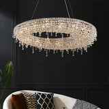 2025 Modern Luxury Round Oval Crystal Chandelier For Living Dining Room Chrome Luster LED Pendant Lights Hotel Duplex Villa Lamp