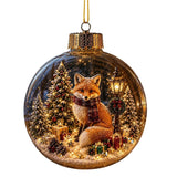 Acrylic Christmas Bell Ornament Decoration 3D Snow Globe Santa Snowman Ball Hanging Xmas Tree Pendant Christmas Party Decoration