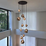 Modern Staircase LED Ceiling Chandelier - Luxury Long Hanging Pendant Light for Living Room