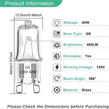 10-Pack G9 Eco Halogen Bulbs - 120V Dimmable Capsule for Crystal Chandeliers