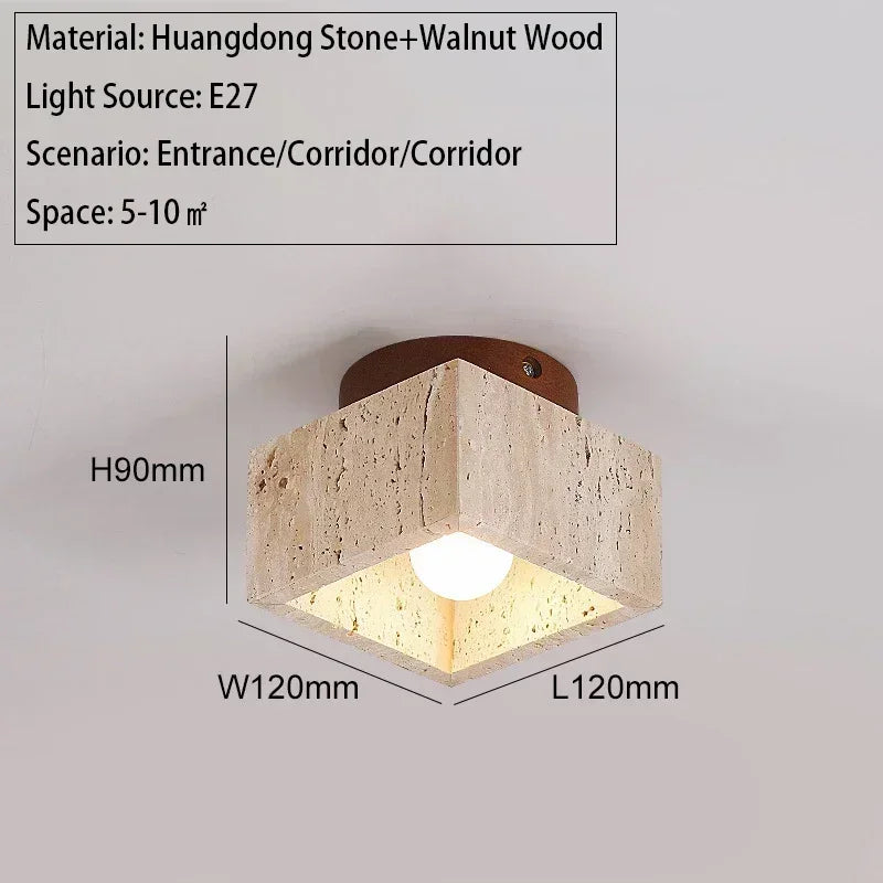 Travertine Stone LED Ceiling Lamp Aisle Corridor Light Fixture For Living Room Dining Room Bedroom Decor Chandelier Ceiling Lamp